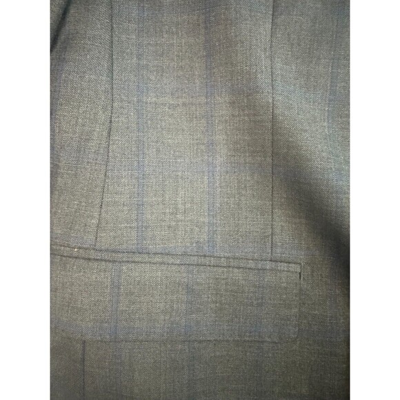 Max Davoli Baroni Super 150s Suit Set Mens Size 39S 33S Gray Blue Windowpane - Picture 8 of 16